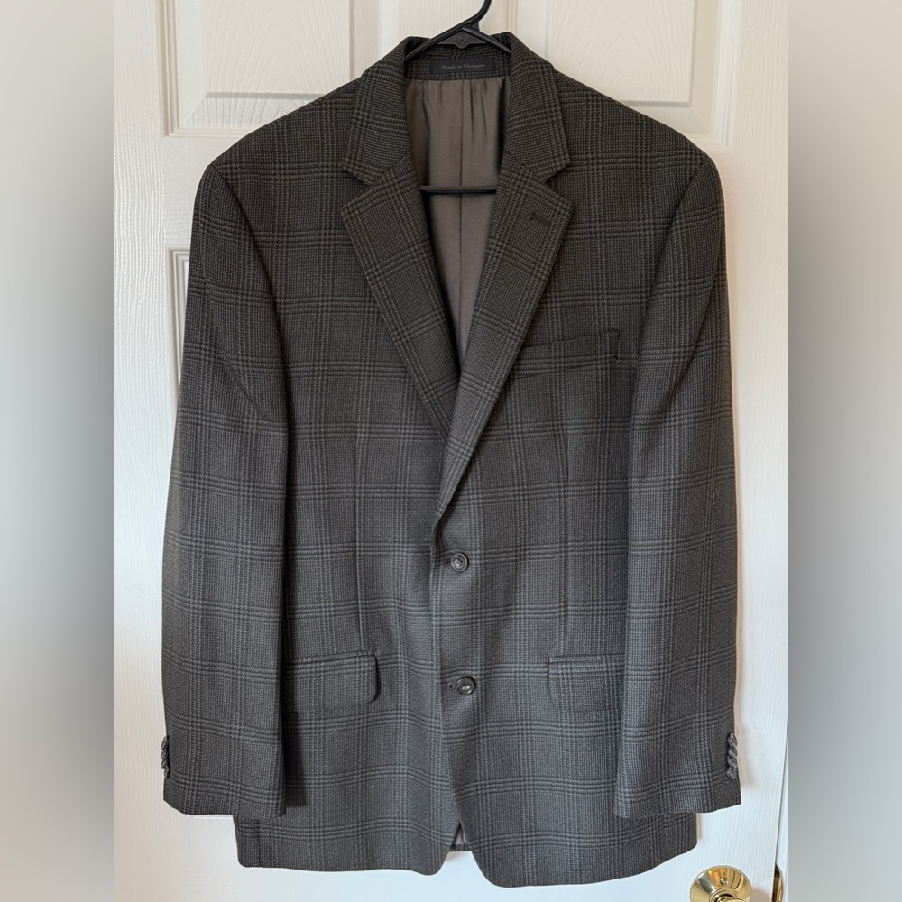 NWOT* Michael Kors Blazer Men 40R Brown Plaid Button Suit Sport Coat Jacket *NEW